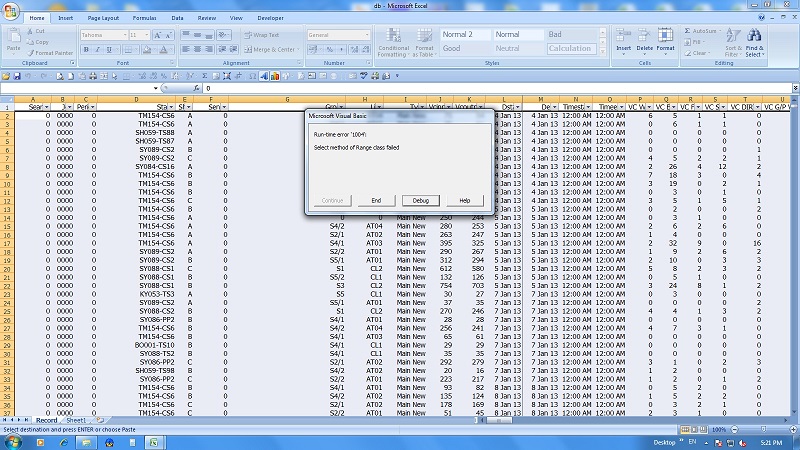 ขึ้น Run time error '1004' , Select method of range class failed ครับ