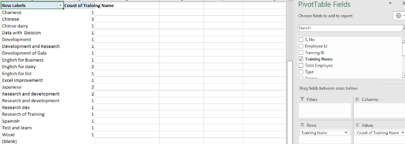 ตาราง Pivot